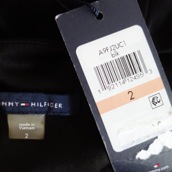 NWT $109 TOMMY BAHAMA Ruched Ruffle Front Long Sleeve Black Dress – 2 - Picture 6 of 7